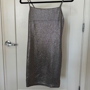Topshop Gunmetal Sparkly Mini Dress